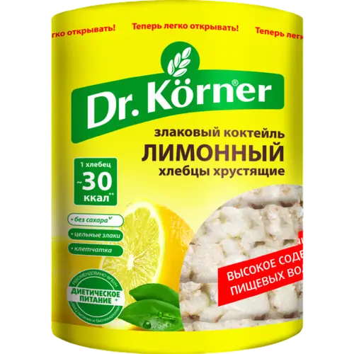 Хлебцы хрустящие «Dr.Korner» лимонный, 100 г