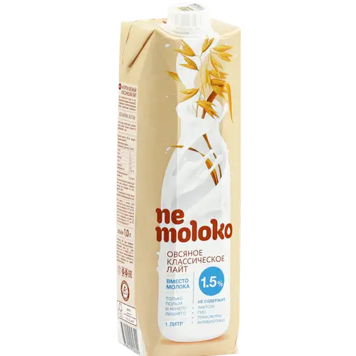 Напиток овсяный «Ne moloko» классический, лайт, 1.5%, 1 л