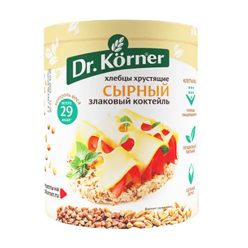 Хлебцы хрустящие «Dr.Korner» злаковый коктейль сырный, 100 г