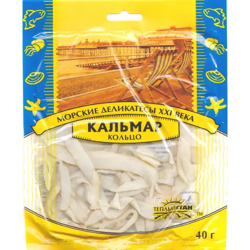 Кальмар солёно-сушеный, кольца, 40 г