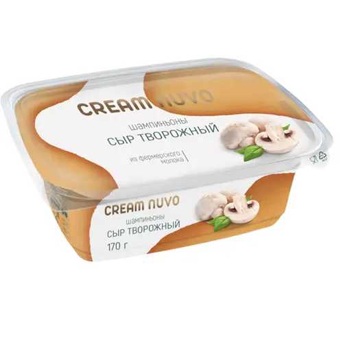 Сыр творожный «Cream Nuvo» с наполнителем Шампиньоны, 65%, 170 г