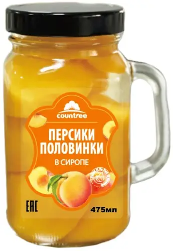 Персики Countree половинки в сиропе 470г