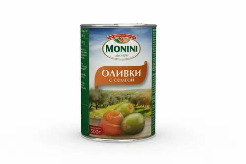 Оливки Monini с семгой