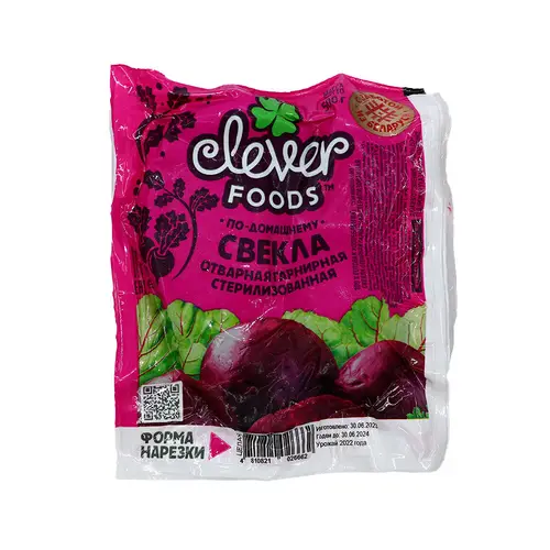 Свекла отварная гарнирная стер целая 500г Clever Foods