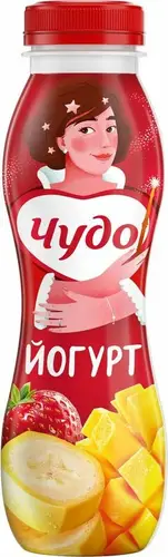 Йогурт питьевой Чудо Банан-клубника-манго 1,9% без змж 260г 