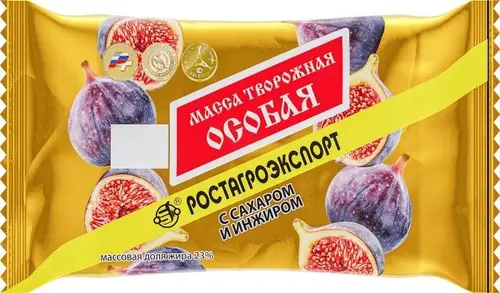 Масса творожная Ростагроэкспорт Особая с сахаром и инжиром 23%