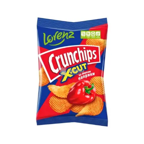 Чипсы картофельные рифленые Crunchips X-Cut вкус Паприки, 70г