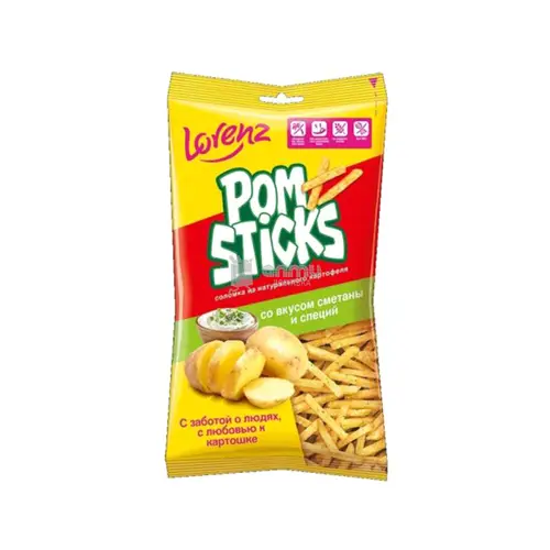 Чипсы картофельные соломкой Pomsticks вкус Сметаны и специй, 100г