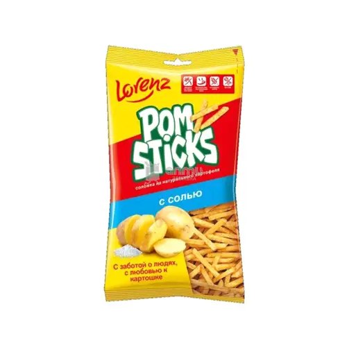 Чипсы картофельные соломкой Pomsticks с солью, 100г