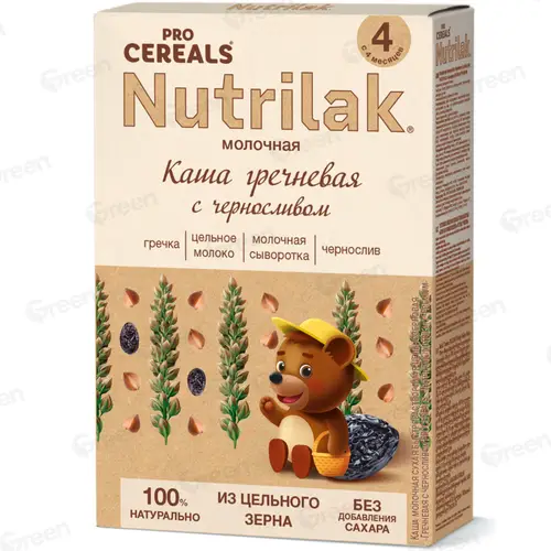 Каша молочная цельнозерн Нутрилак Nutrilak Premium Гречневая с черносливом PROCEREALS 