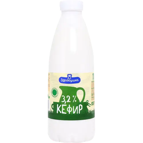 Кефир жир. 3.2% пэт/бут вес 0.93л Здравушка(Борисов)