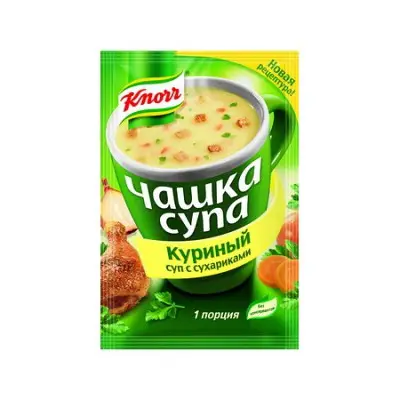 Чашка супа KNORR Куриный суп с сухариками вес 16г 