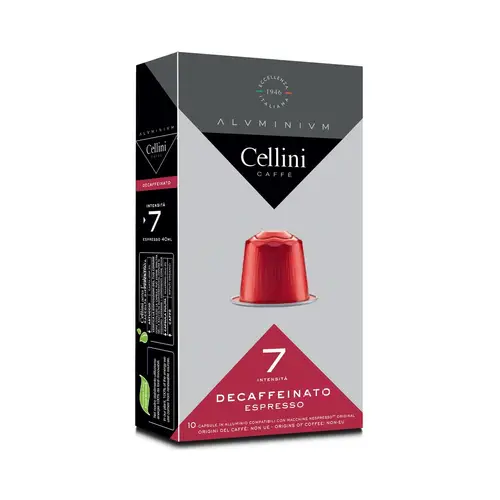 Кофе в капсулах для кофемашин Cellini Decaffeinated nespresso 10шт аллюм