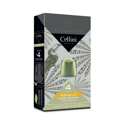 Кофе в капсулах для кофемашин Cellini Brasile nespresso 10шт аллюм