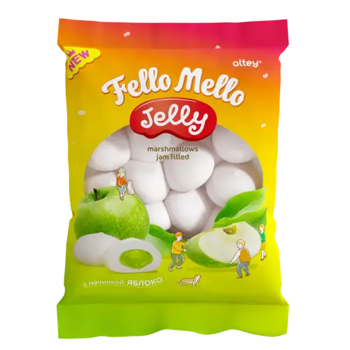 Зефир жев Marshmallows jam filled Jelly вкус яблока 55г