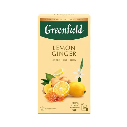 Чайный напиток Greenfield Lemon Ginger с аром лимона и меда 20*1,5г