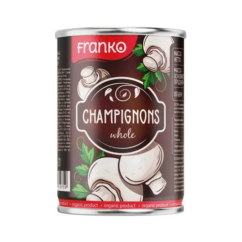 Шампиньоны консервированные Franko целые 400г