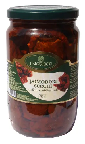 Томаты вяленые в масле Italcarciofi 680г ст/бан