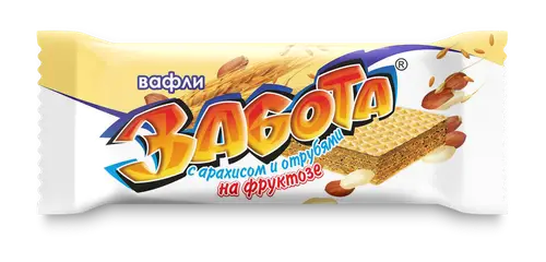 Вафли "Забота" на фруктозе с арахисом и отрубями вес 33г Витьба