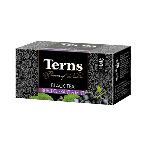 Чай черный пак со вкусом черной смородины и мяты Terns Blackсurrant & Mint 45г