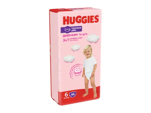 Подгузники-трусики Huggies для девочек 6 16-22 кг 44 шт