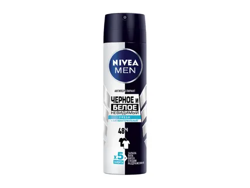 Антиперспирант Nivea Men Черное и белое Невидимый Fresh 150 мл