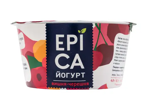 Йогурт Epica вишня-черешня 4,8% 130 гр