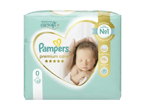 Подгузники Pampers Premium Care с 0 до 3 кг 22 шт