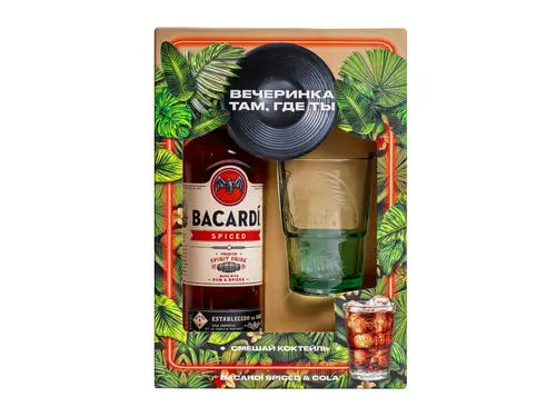 Ром Bacardi Spiced 40% 0,7 л + стакан