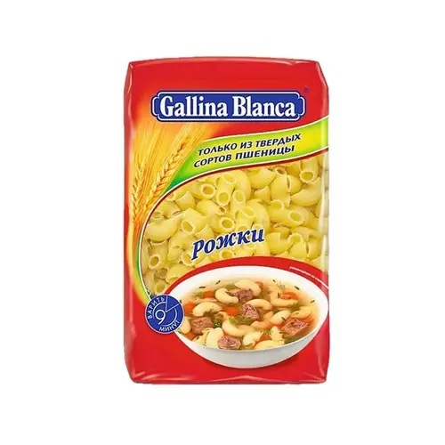 МАКАРОНЫ GALLINA BLANCA 400  РОЖКИ, ШК: 4640238870035