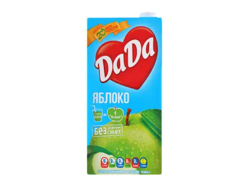 Нектар DaDa из яблок осветленный без сахара 1,9 л