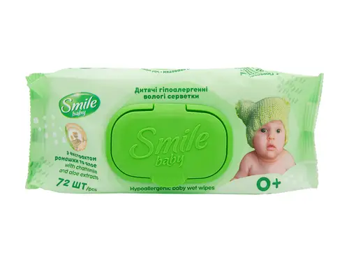 Салфетки влажные детские Smile Baby 72 шт