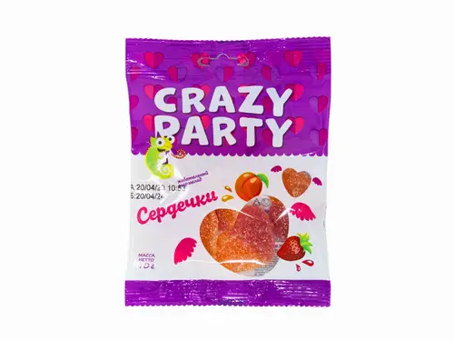 Мармелад жевательный Crazy Party сердечки фигурный 70 гр