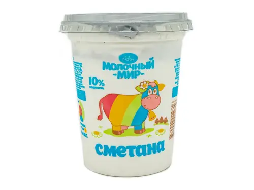 Сметана Молочный мир 10% 350 гр