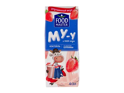 Коктейль Foodmaster Му-У со вкусом клубники 2% 200 мл