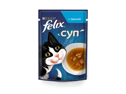 Корм Felix суп с треской 48 гр