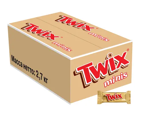 Конфеты Twix Minis шоколадные, 2.7кг