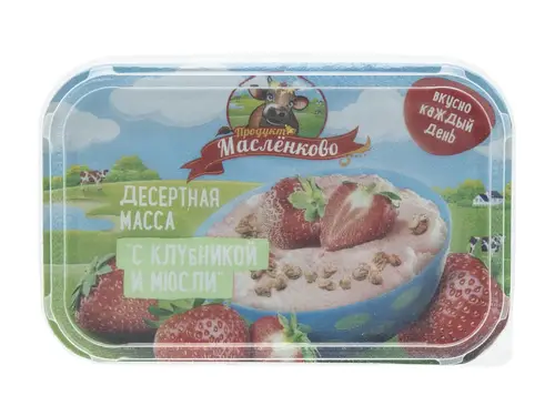 Творожная масса Масленково клубника/мюсли 20% 350 гр