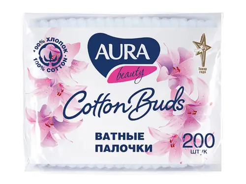 Палочки Aura Cotton Buds ватные 200 шт