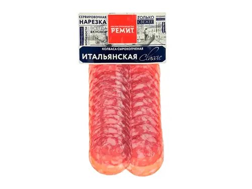 Колбаса Ремит Итальянская Classic нарезка сырокопченая 70 гр