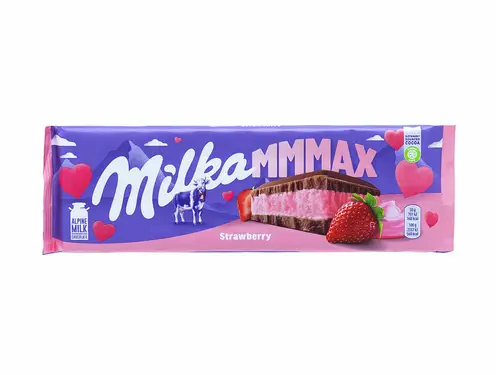 Шоколад Milka молочный с клубничной начинкой 300 гр