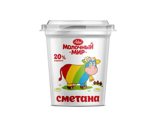 Сметана Молочный мир 20% 350 гр