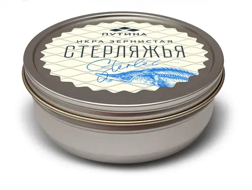 Икра черная Путина стерляжья зернистая, 125г