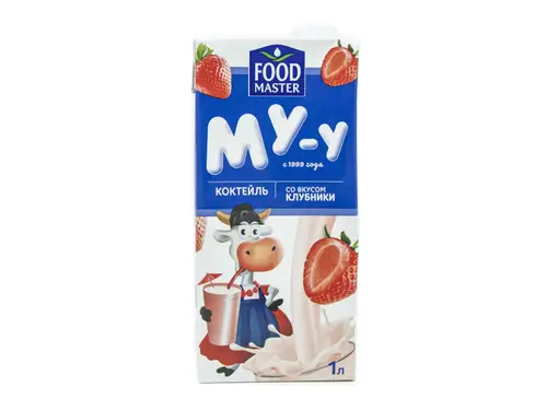 Коктейль молочный Му-у ультрапастеризованный со вкусом клубники 2% 1 л