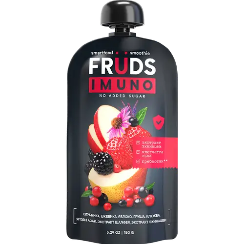 Пюре «Fruds» из груш, яблок, ежевики и клюквы, 150 г