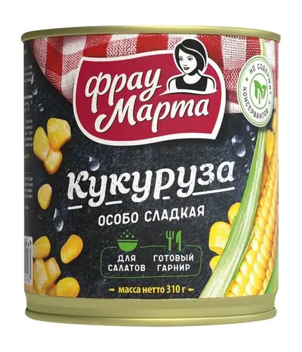 Кукуруза особо сладкая сахарная Фрау Марта 310г