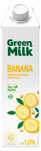 Напиток соевый Green Milk банан, 1000 мл