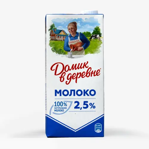 Молоко Домик в деревне 2,5% 925 мл