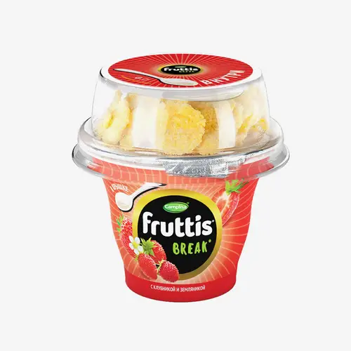 Йогурт Fruttis Вкусный перерыв с клубникой и земляникой 180 г