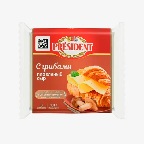 Сыр President с грибами 40% 150 г